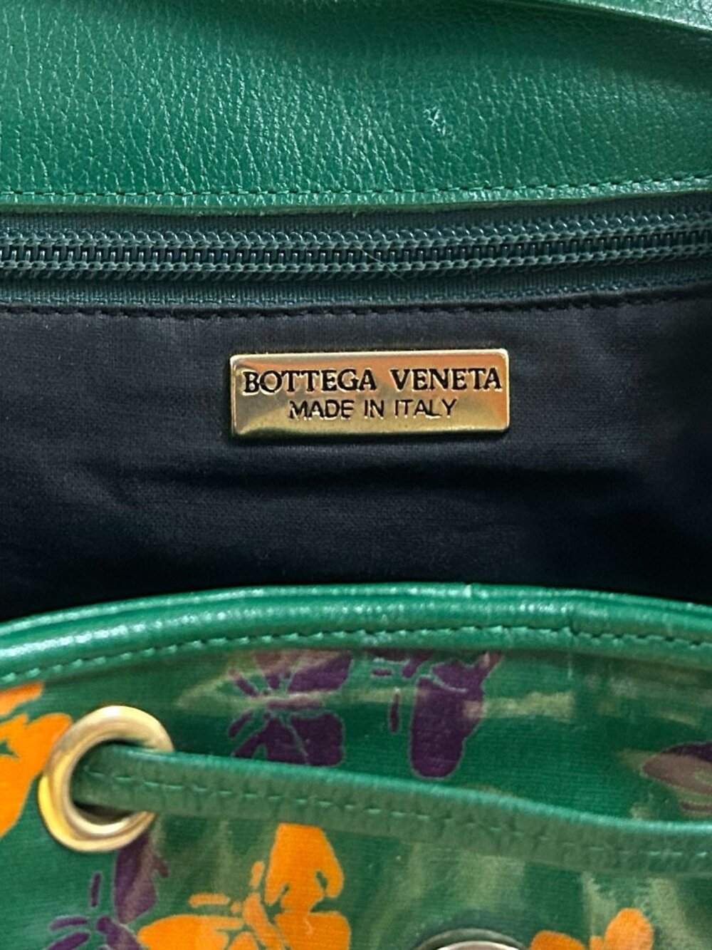 RARE Vintage Bottega Veneta Butterfly Bag Green Orange Purple Mint Shoulder Bag - Picture 9 of 10